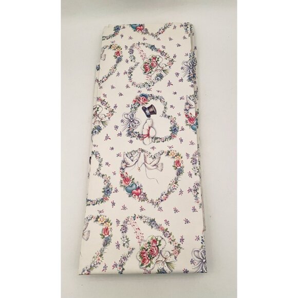 Vintage Wedding Gift Wrap 3 Sheets 39x27” Wrapping Paper Bridal Shower Doves - Picture 2 of 4